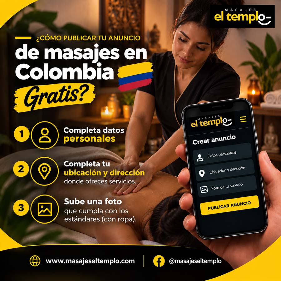 Publica tu anuncio de masajes en Colombia